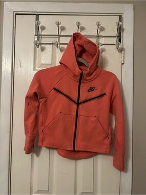 Nike Kids Coral Zip Hoodie with Black Accents